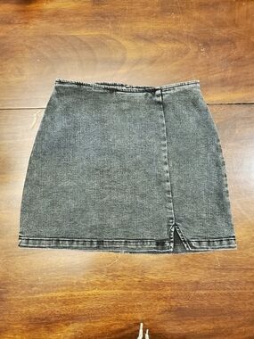 Wild Fable Black Washed Denim Mini Skirt
